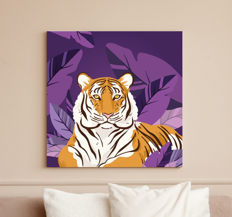 Quadro animais Animal da selva tigre curioso - TenStickers