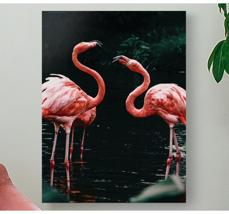 Quadro animais Casal de flamingos - TenStickers