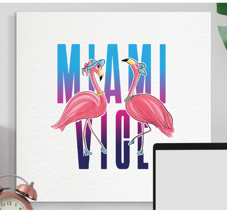 Quadro animais fashionistas flamingos - TenStickers