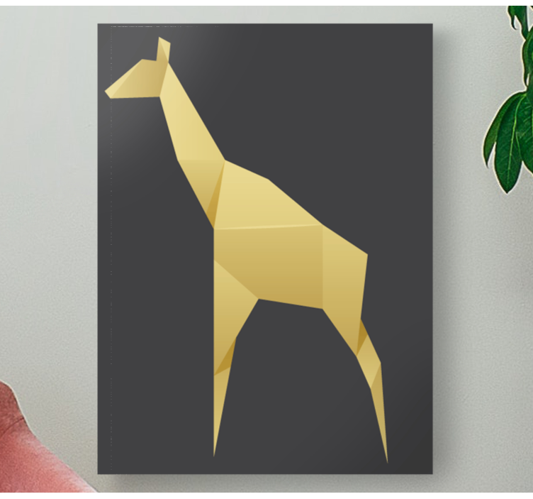 Quadro animais Girafa de origami - TenStickers