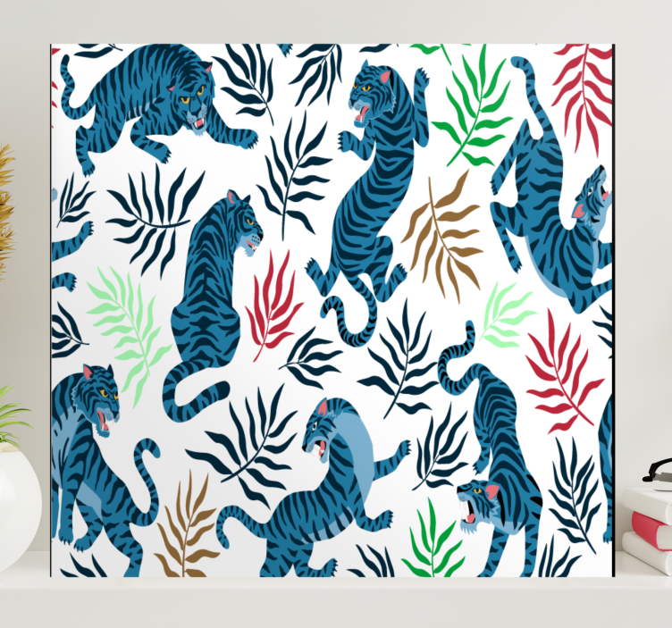Quadro animais padrão de tigre tropical - TenStickers