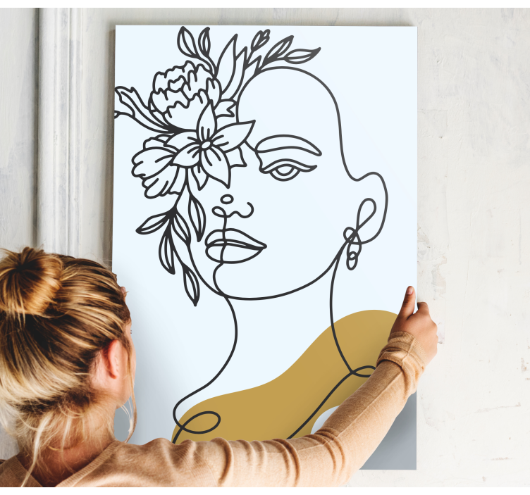 Quadro de arte retrato floral abstrato - TenStickers