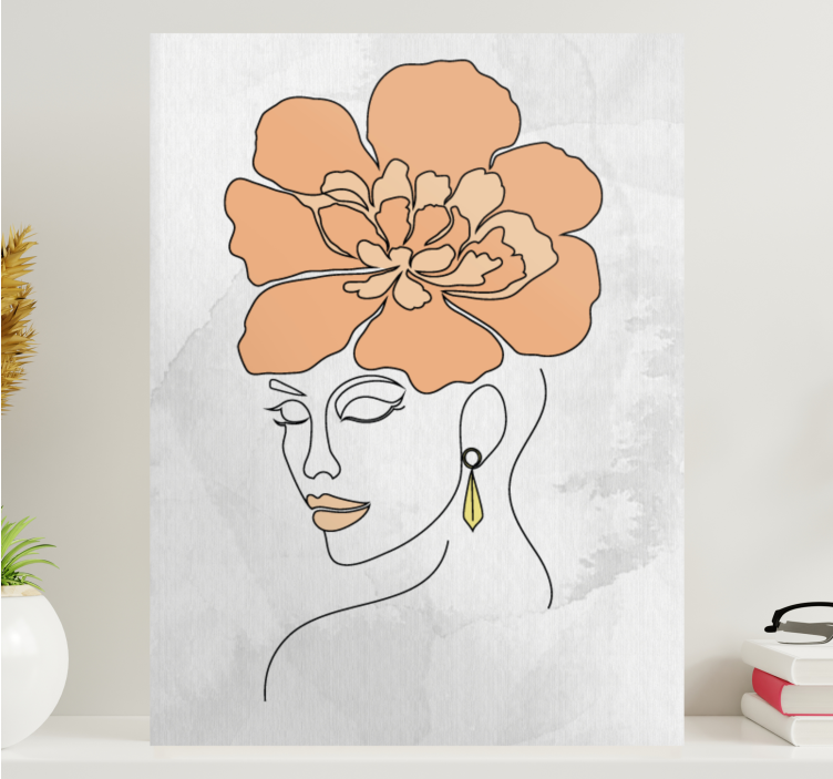 Quadro de arte retrato floral elegante - TenStickers