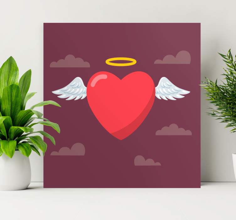 Quadro de arte símbolo do coração angelical - TenStickers