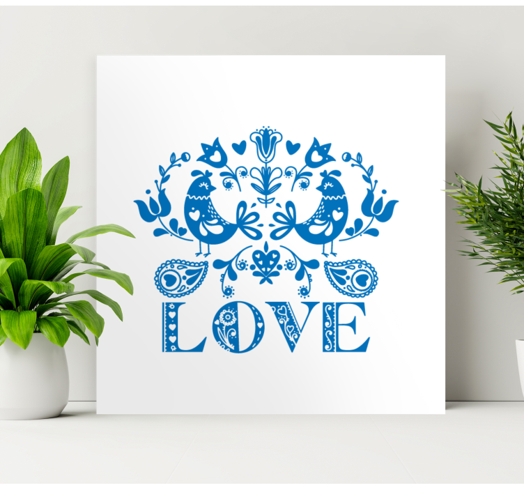 Quadro de árvores com design de pássaros e flores - TenStickers