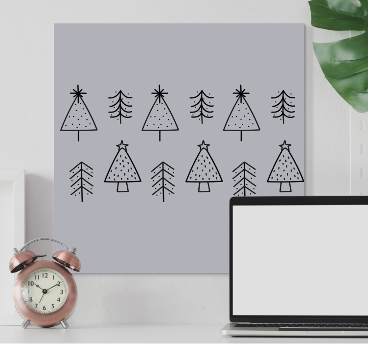 Quadro de árvores estilizadas para o natal - TenStickers