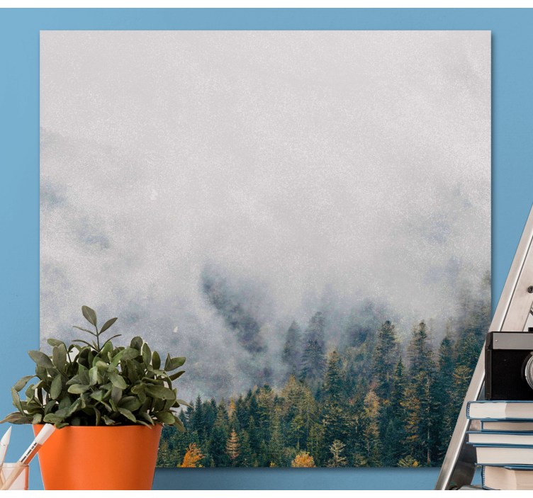 Quadro de árvores paisagem de floresta nebulosa - TenStickers