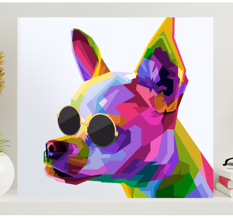 Quadro de cães arte canina vibrante - TenStickers