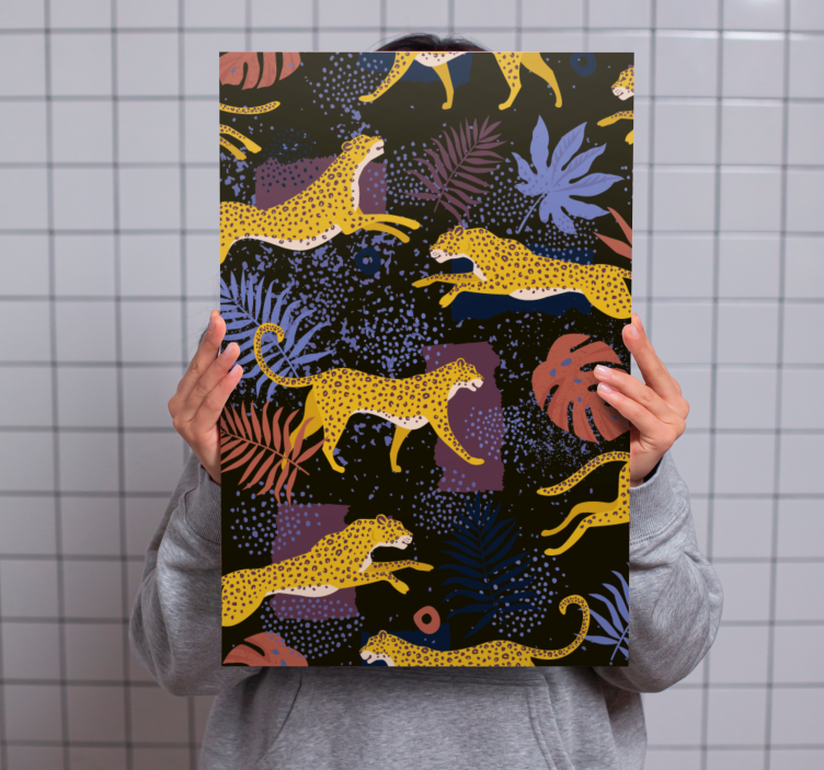 Quadro de cães cães amarelos saltadores - TenStickers