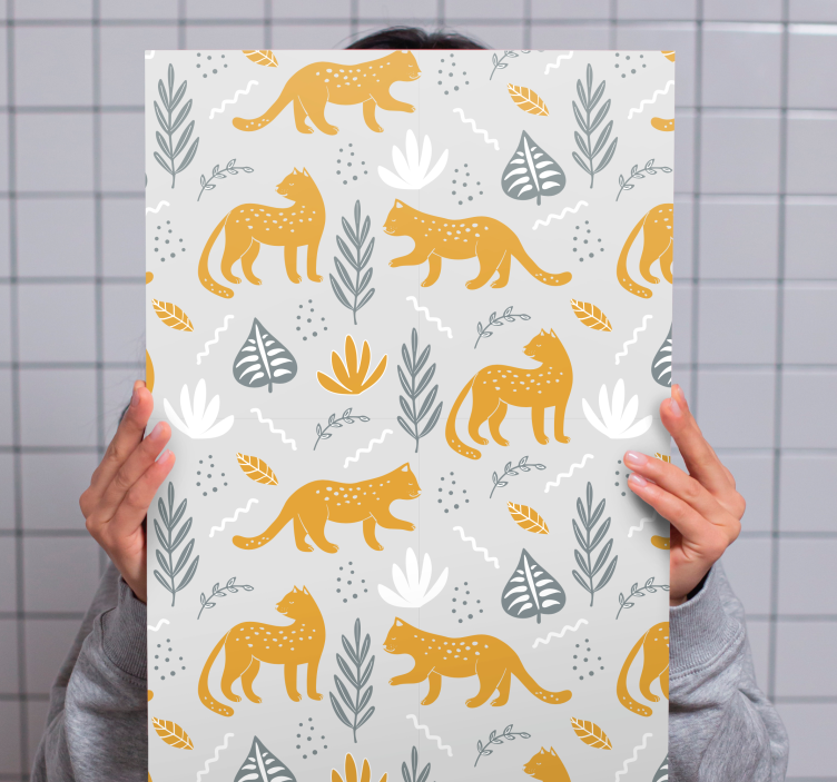 Quadro de cães com padrão de animais brincalhões - TenStickers