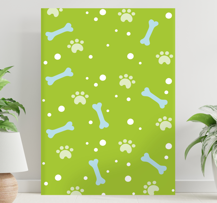 Quadro de cães com padrão de patas - TenStickers