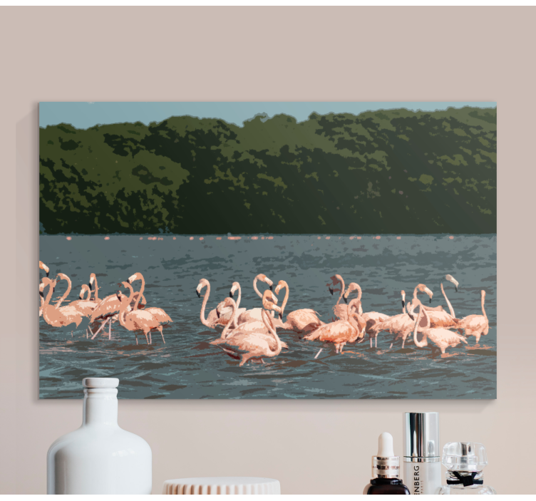 Quadro de cães em formação de bando de flamingos - TenStickers