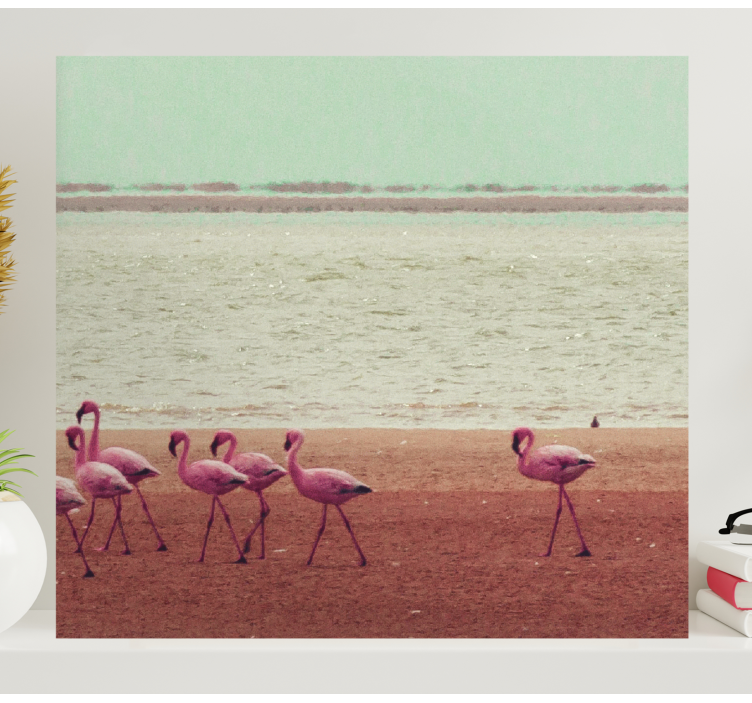 Quadro de cães flamingos perto da Água - TenStickers