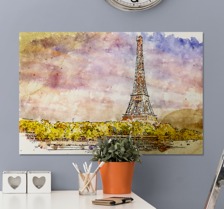 Quadro de cidade cena da torre eiffel - TenStickers