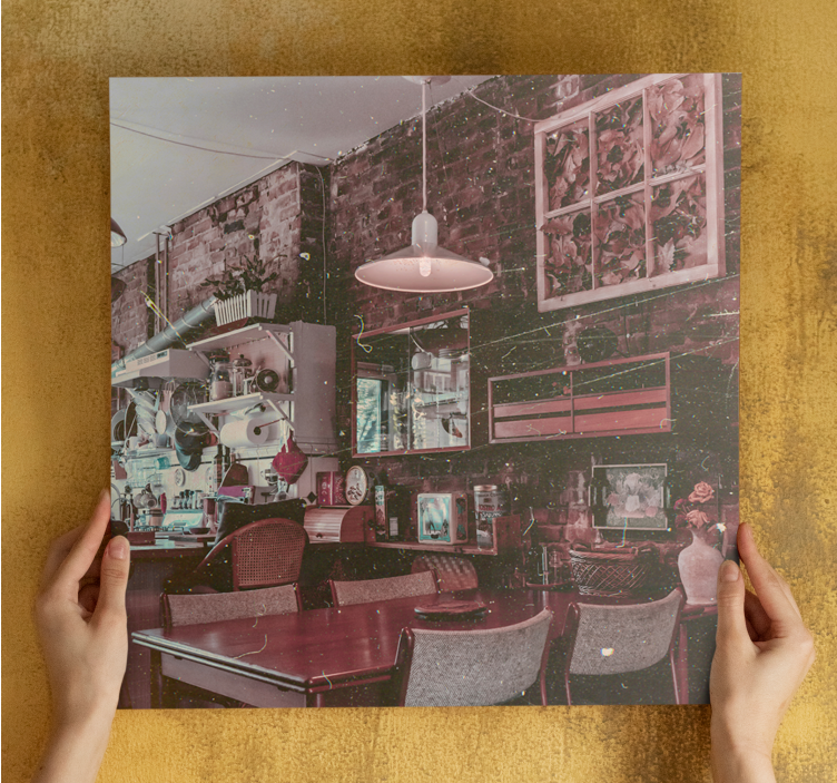 Quadro de cidade cena de café vintage - TenStickers