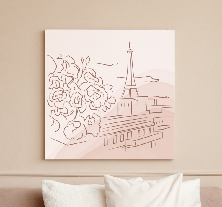Quadro de cidade cena floral parisiense - TenStickers