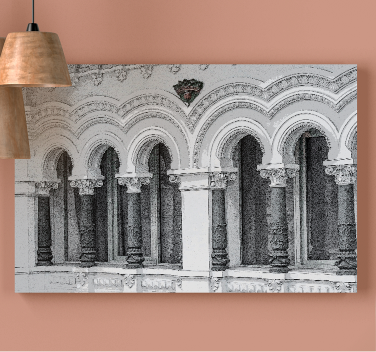 Quadro de cidade com design de arcos arquitetônicos - TenStickers