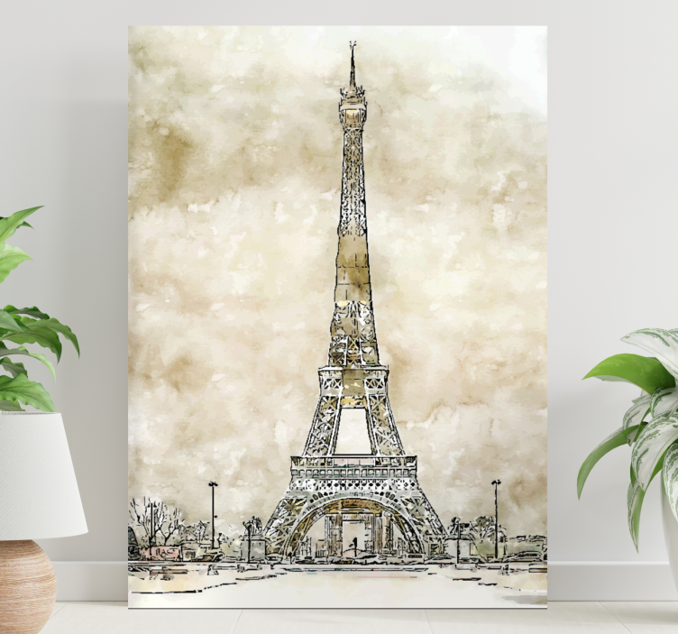 Quadro de cidade esboço da torre eiffel - TenStickers