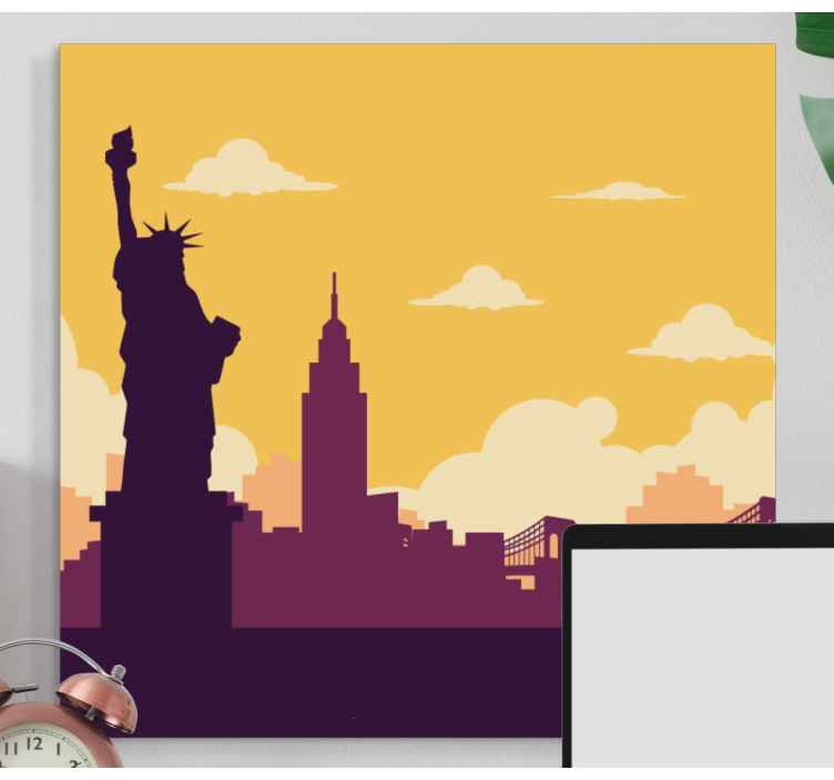 Quadro de cidade estátua da liberdade - TenStickers