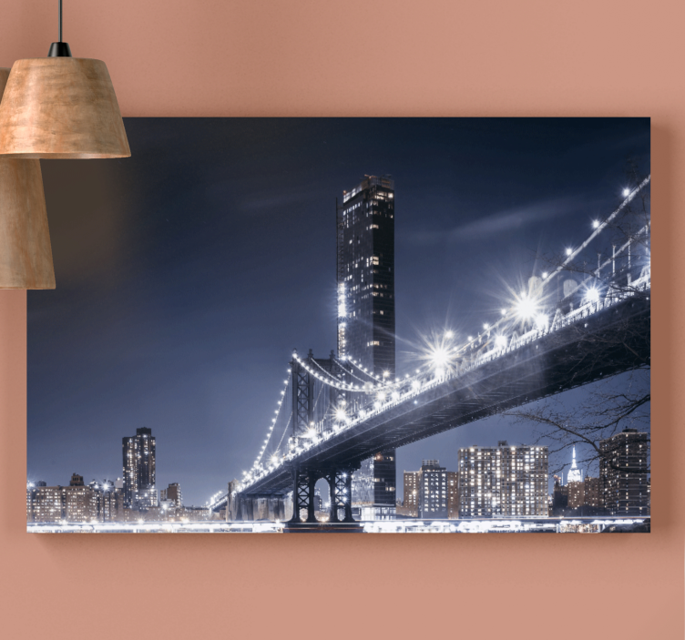Quadro de cidade luzes da ponte do brooklyn - TenStickers