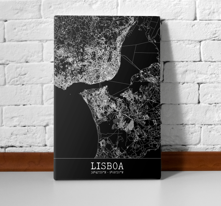 Quadro de cidade mapa aéreo de Lisboa - TenStickers