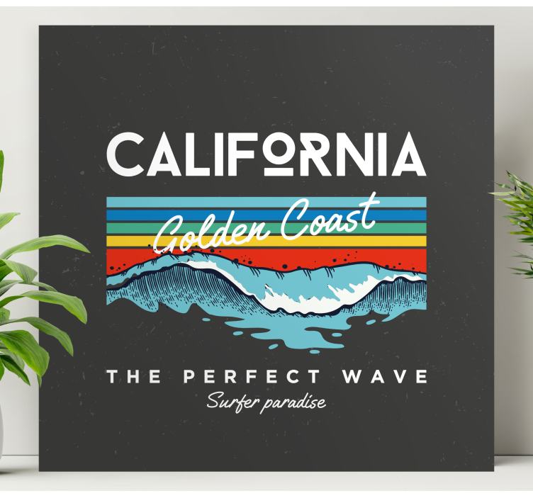 Quadro de cidade ondas de surf da califórnia - TenStickers