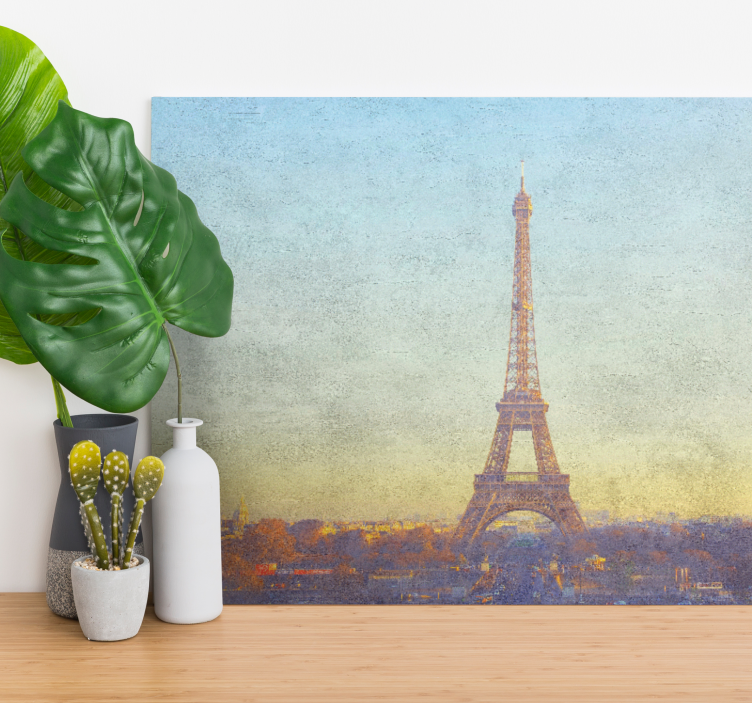 Quadro de cidade paisagem da torre eiffel - TenStickers