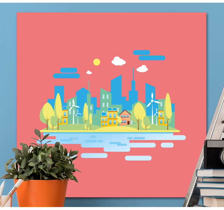 Quadro de cidade paisagem urbana moderna - TenStickers