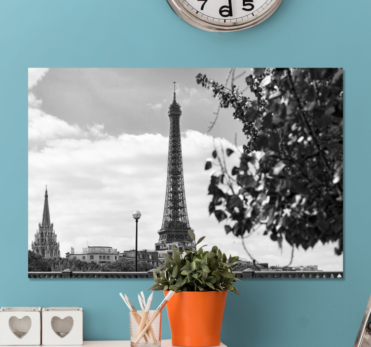 Quadro de cidade perspectiva da torre eiffel - TenStickers