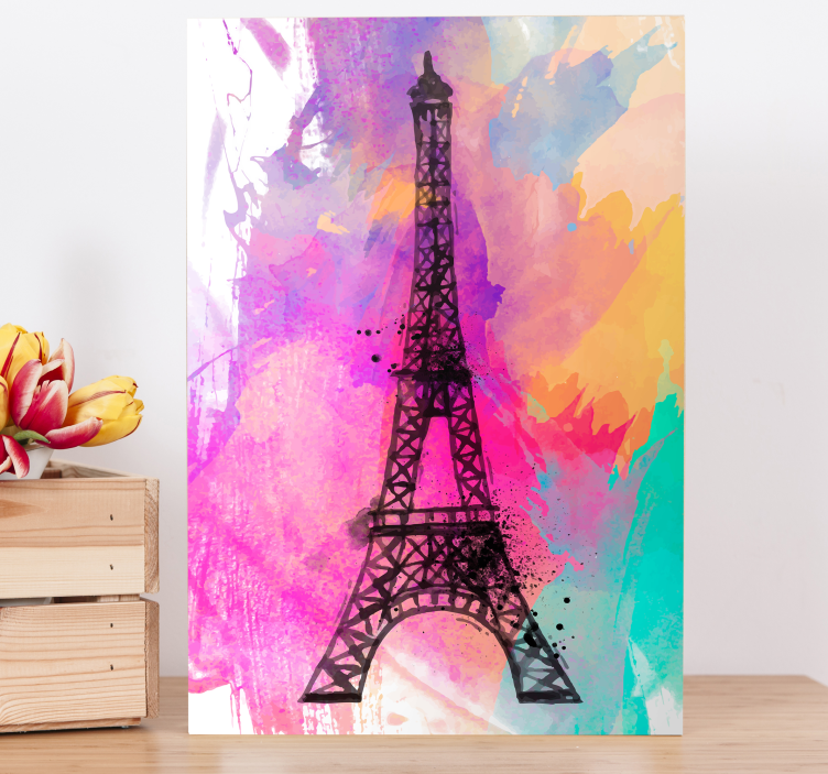 Quadro de cidade silhueta da torre eiffel - TenStickers