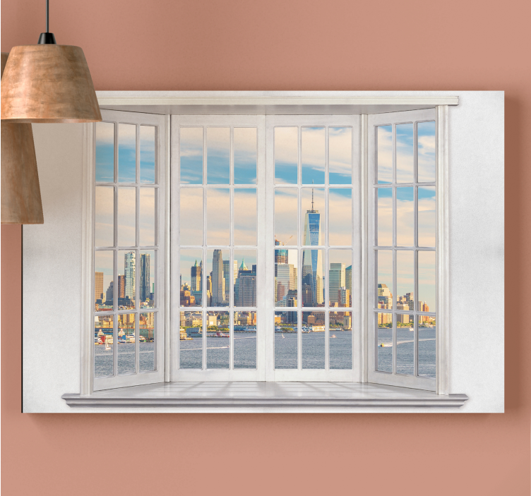 Quadro de cidade vista do horizonte urbano - TenStickers