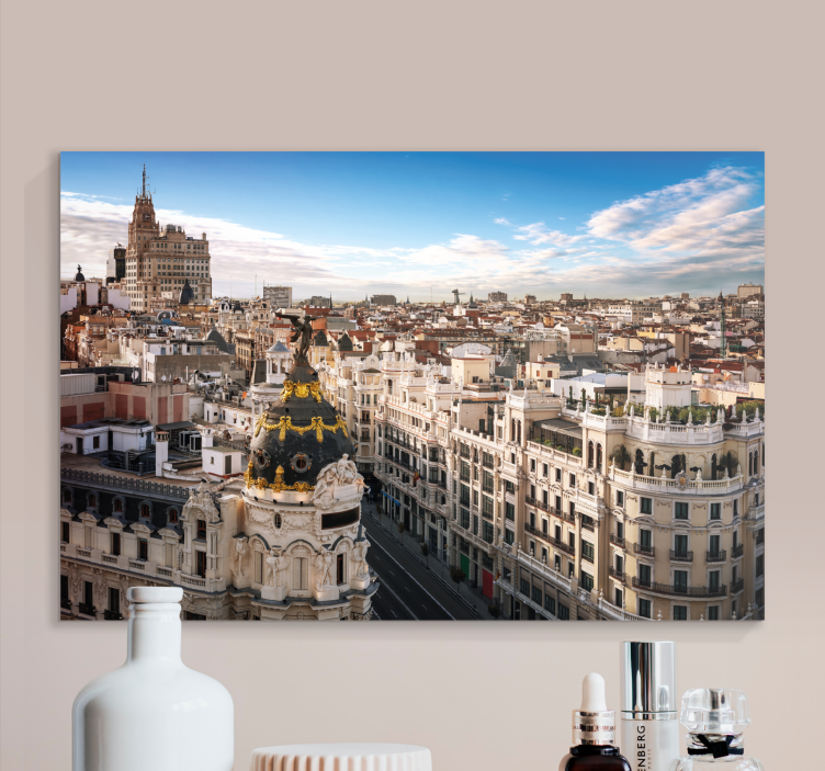 Quadro de cidade vista do skyline de madrid - TenStickers