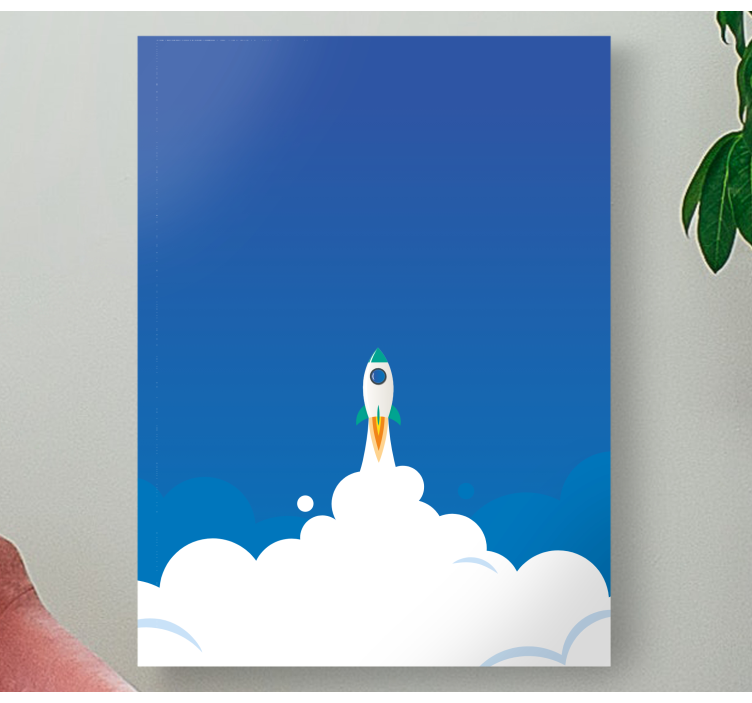 Quadro de dinossauro aventura de lançamento de foguete - TenStickers