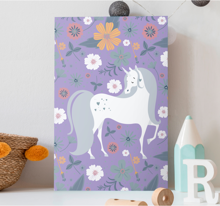 Quadro de elefantes encantadores com flores - TenStickers