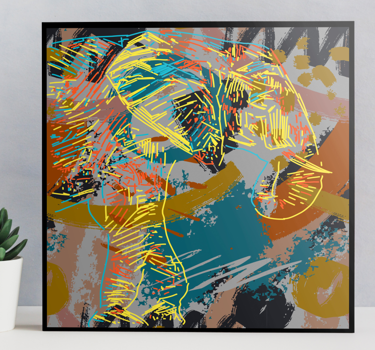 Quadro de elefantes esboço contemporâneo de elefantes - TenStickers