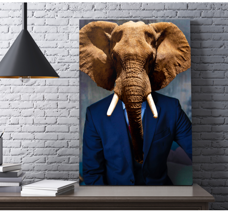Quadro de elefantes retrato de cabeça de elefante - TenStickers