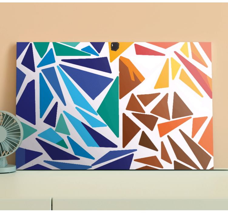 Quadro de figuras geométricas composição angular abstrata - TenStickers
