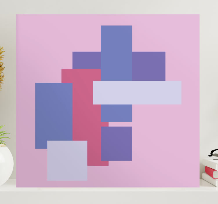 Quadro de figuras geométricas composição de blocos abstratos - TenStickers