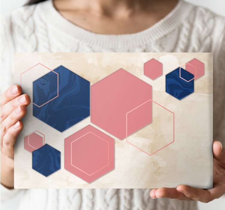 Quadro de figuras geométricas formas hexagonais abstratas - TenStickers