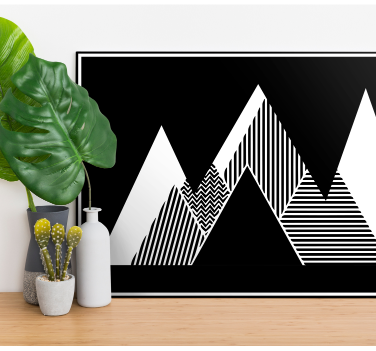Quadro de figuras geométricas padrão de picos de montanha - TenStickers