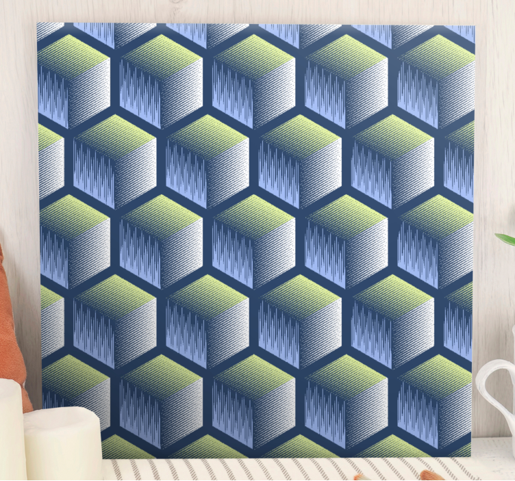 Quadro de figuras geométricas padrão hexagonal - TenStickers