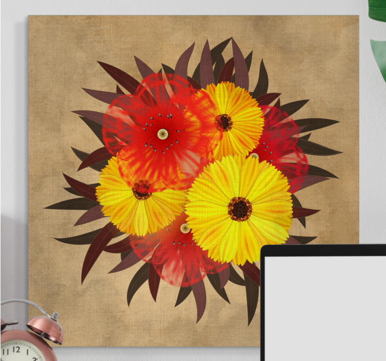 Quadro de flores arranjo de flores vibrantes - TenStickers