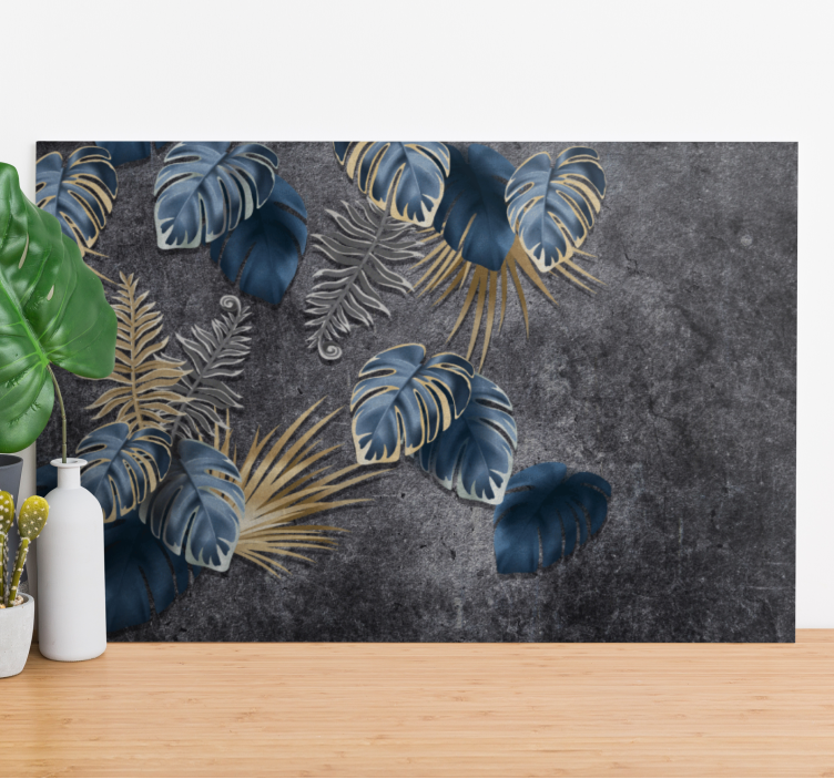 Quadro de flores arranjo de folhas tropicais - TenStickers