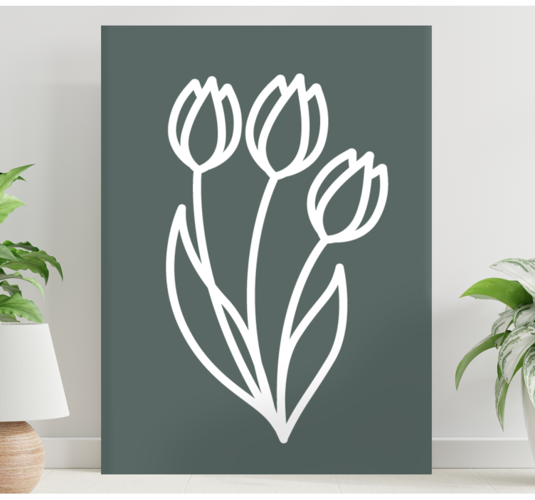 Quadro de flores arranjo de tulipas estilizadas - TenStickers