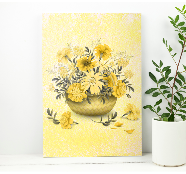 Quadro de flores arranjo floral amarelo - TenStickers
