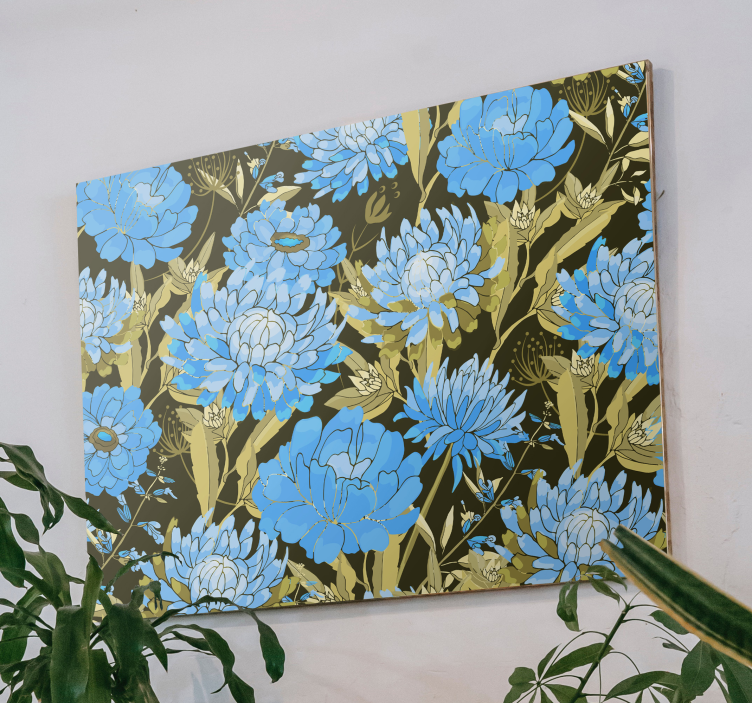 Quadro de flores arranjo floral azul - TenStickers