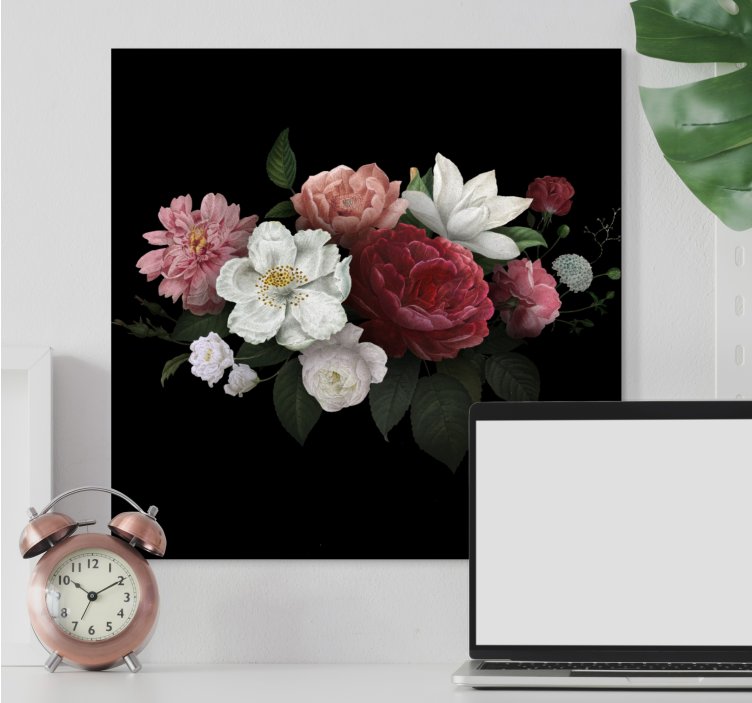 Quadro de flores arranjo floral dramático - TenStickers