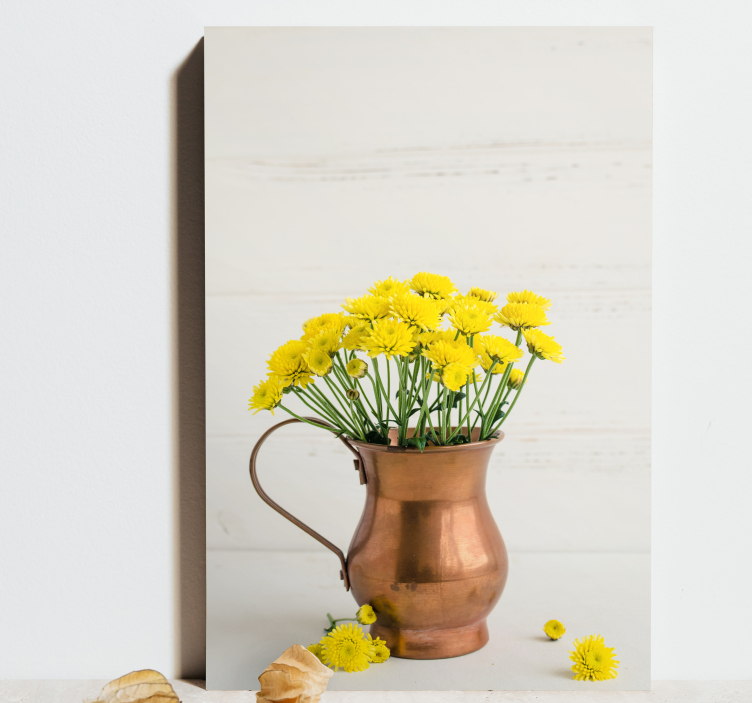 Quadro de flores arranjo florido dourado - TenStickers