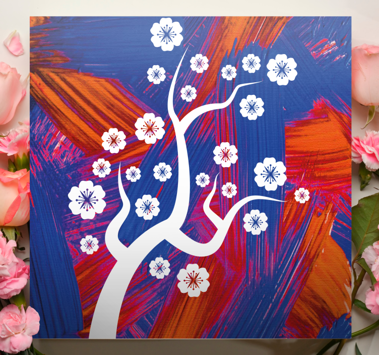 Quadro de flores Árvore de flores brancas - TenStickers