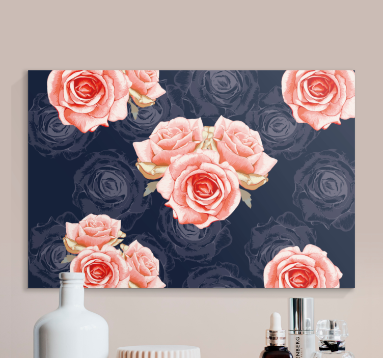 Quadro de flores bouquet de rosas delicadas - TenStickers